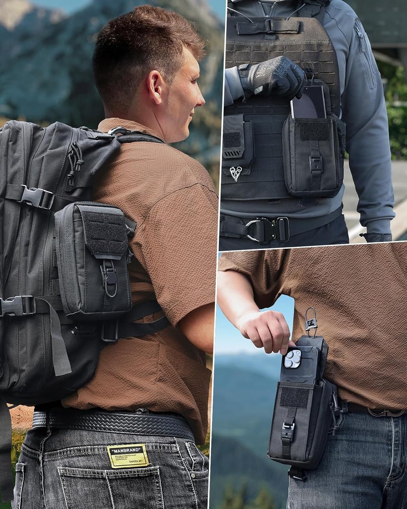RXW MOLLE Accessories Phone Pouch Tactical Utility EDC Tool Holster Cellphone Holder for Vest & Duty Belt(Fits 4.5"-6.9" Gear) - Image 5